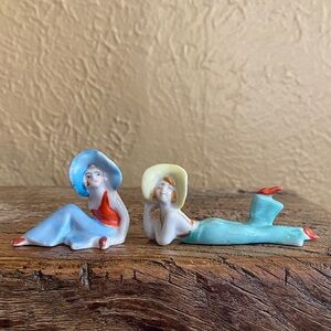 🌹Rare 1940’s🌹Vintage Miniature Flapper Girl Figurines